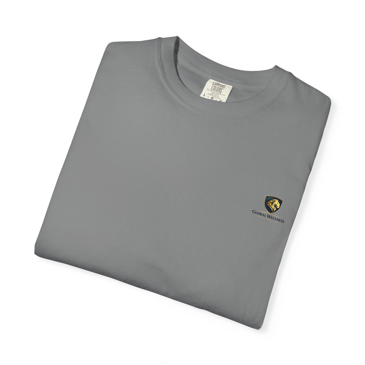 Minimal Cream T‑Shirt with Small Shield Logo — Casual Everyday Tee