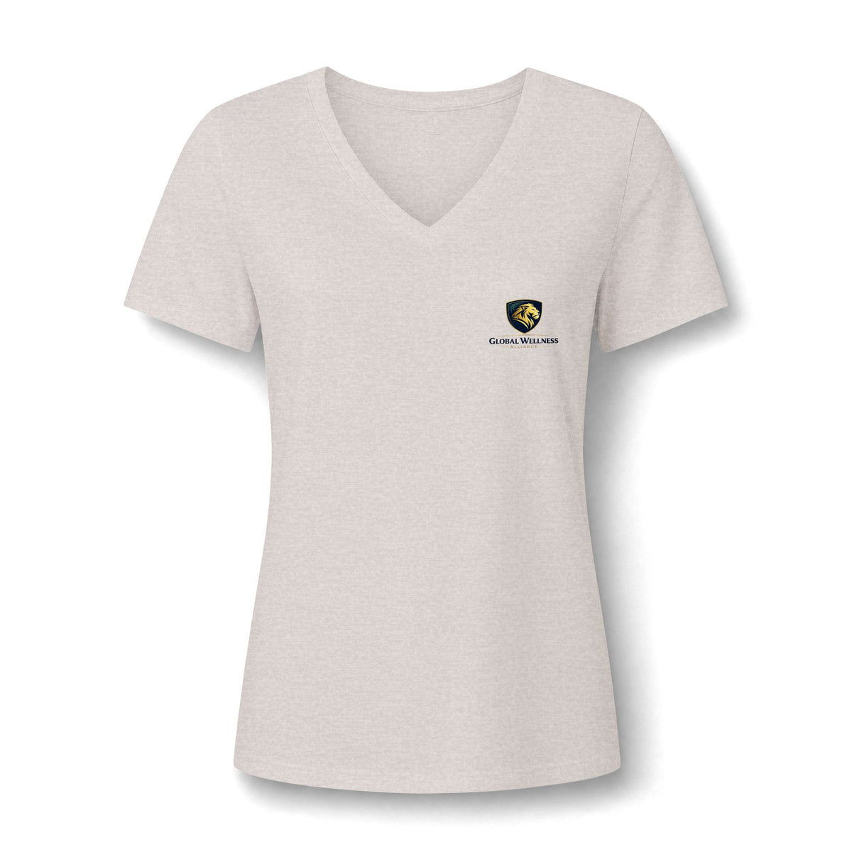 Women's V-Neck Tee — Small Chest Crest Graphic
