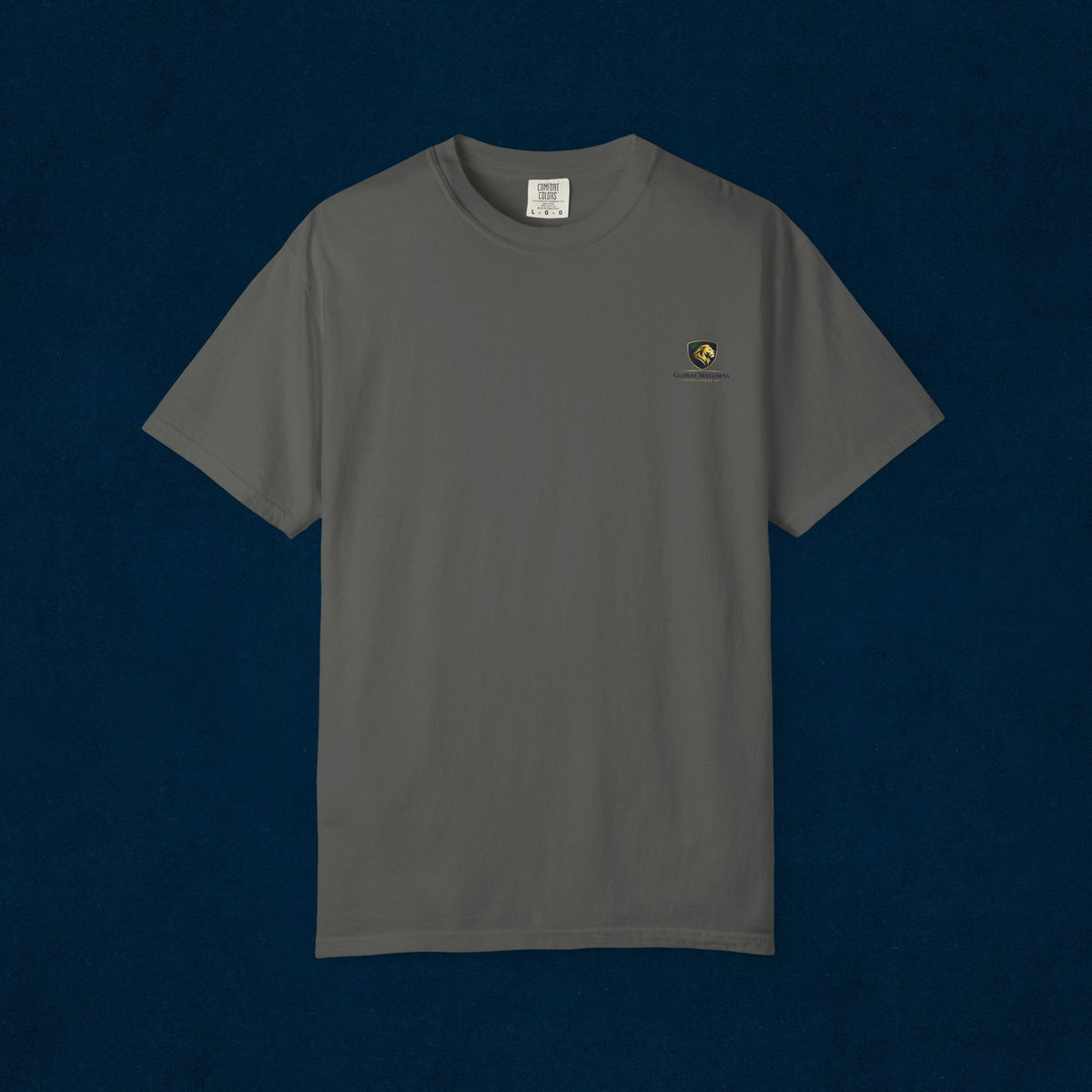 Minimal Cream T‑Shirt with Small Shield Logo — Casual Everyday Tee