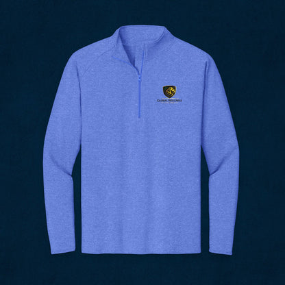 Embroidered Lion Crest Quarter-Zip Pullover — Men's Performance Top
