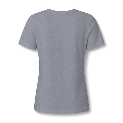 Women's V-Neck Tee — Small Chest Crest Graphic