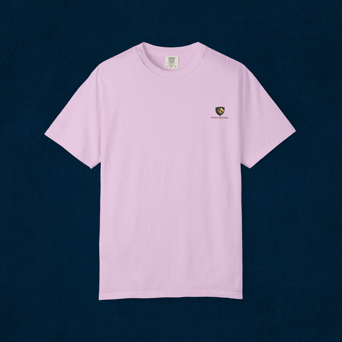 Minimal Cream T‑Shirt with Small Shield Logo — Casual Everyday Tee