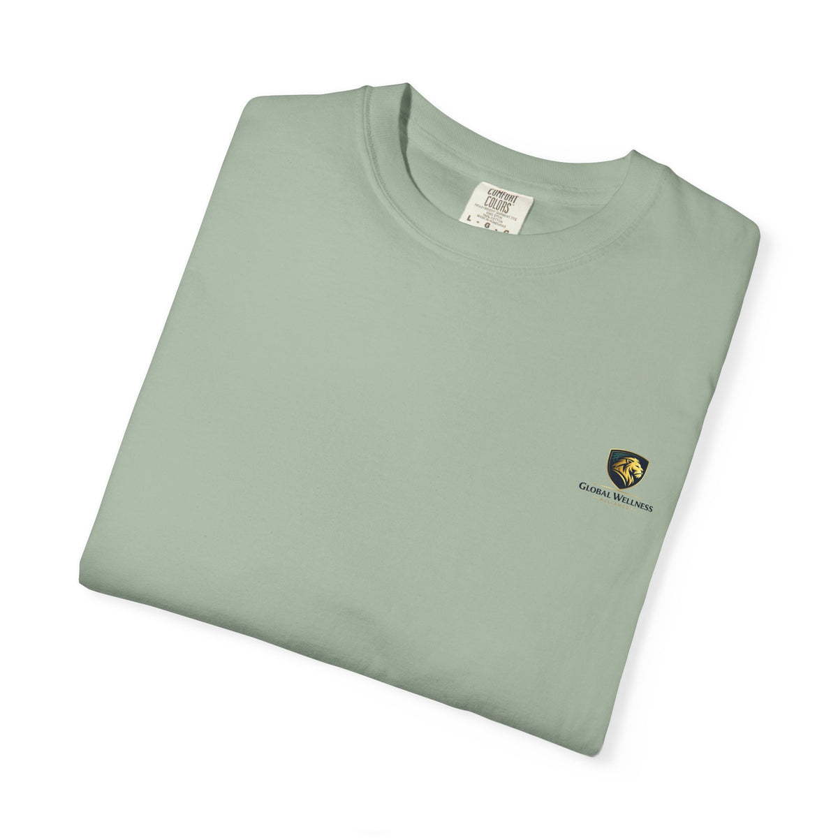Minimal Cream T‑Shirt with Small Shield Logo — Casual Everyday Tee