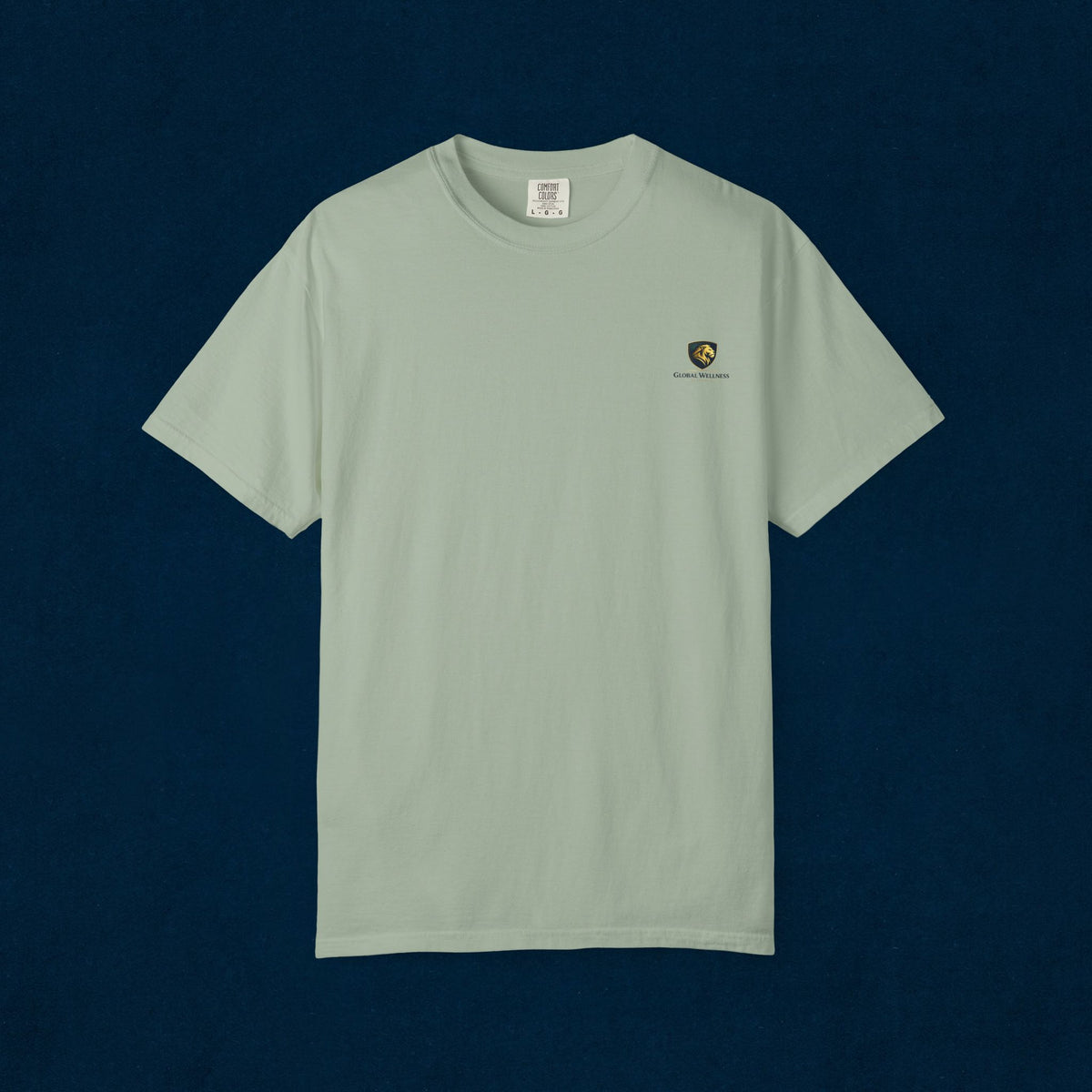 Minimal Cream T‑Shirt with Small Shield Logo — Casual Everyday Tee