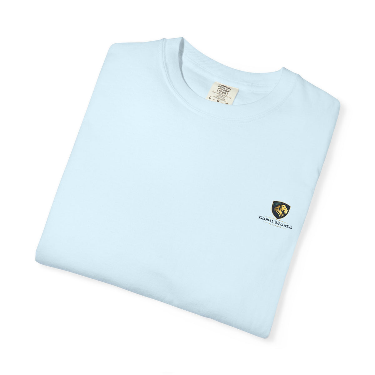 Minimal Cream T‑Shirt with Small Shield Logo — Casual Everyday Tee