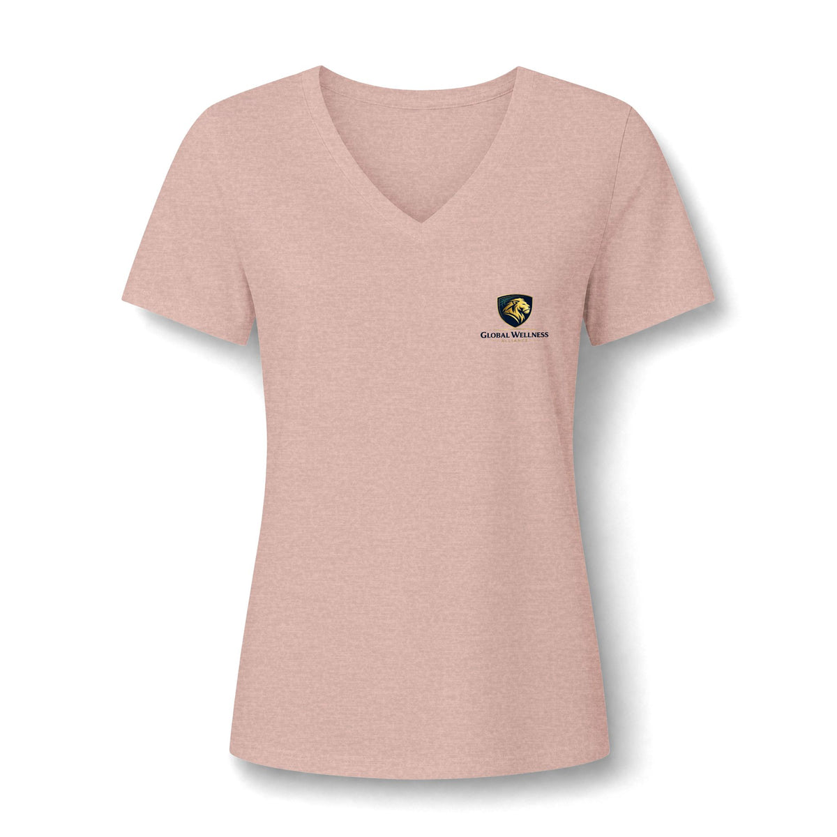 Women's V-Neck Tee — Small Chest Crest Graphic