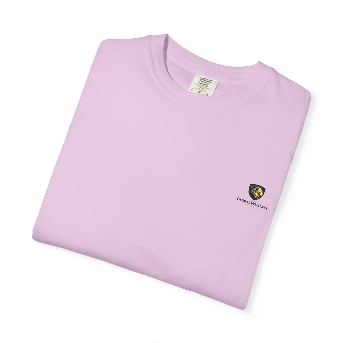 Minimal Cream T‑Shirt with Small Shield Logo — Casual Everyday Tee