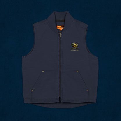 Embroidered Washed Duck Cloth Work Vest — Durable Utility Vest with Chest Logo