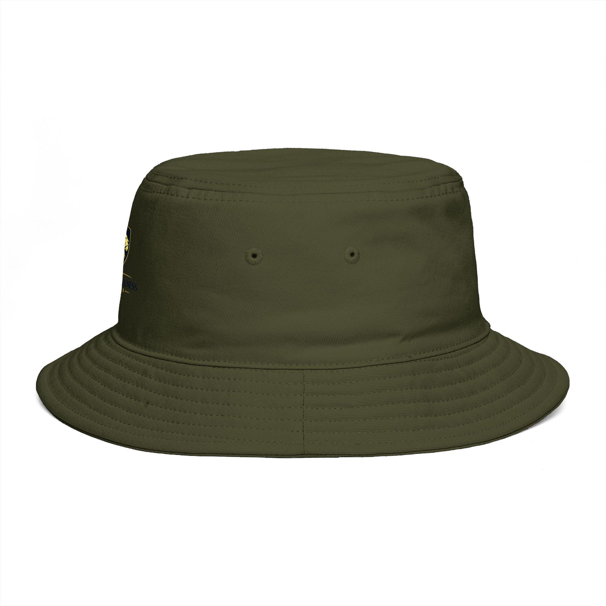 Brown Bucket Hat with Gold Crest Logo — Global Wellness Academy Embroidered Sun Hat