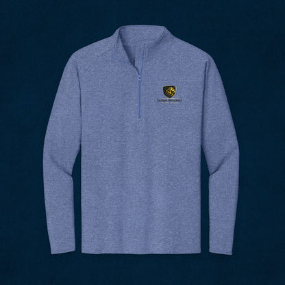 Embroidered Lion Crest Quarter-Zip Pullover — Men's Performance Top
