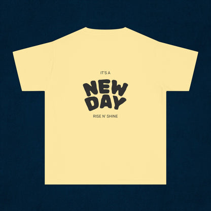 Youth Tee — "It's a New Day" Positive Graphic T-Shirt