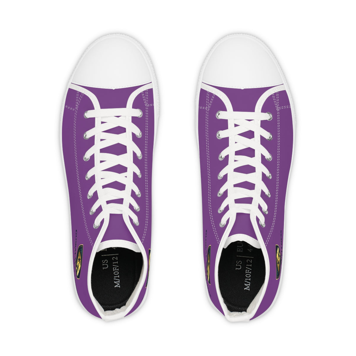 High Top Sneakers — Purple Crest Casual Canvas Shoes