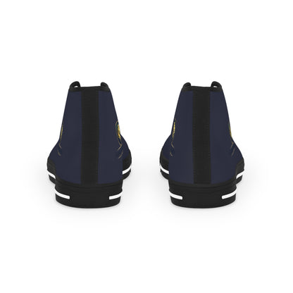 High Top Sneakers — Navy Classic Emblem Men's High-Top Shoes
