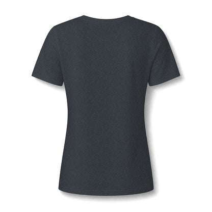 Women's V-Neck Tee — Small Chest Crest Graphic