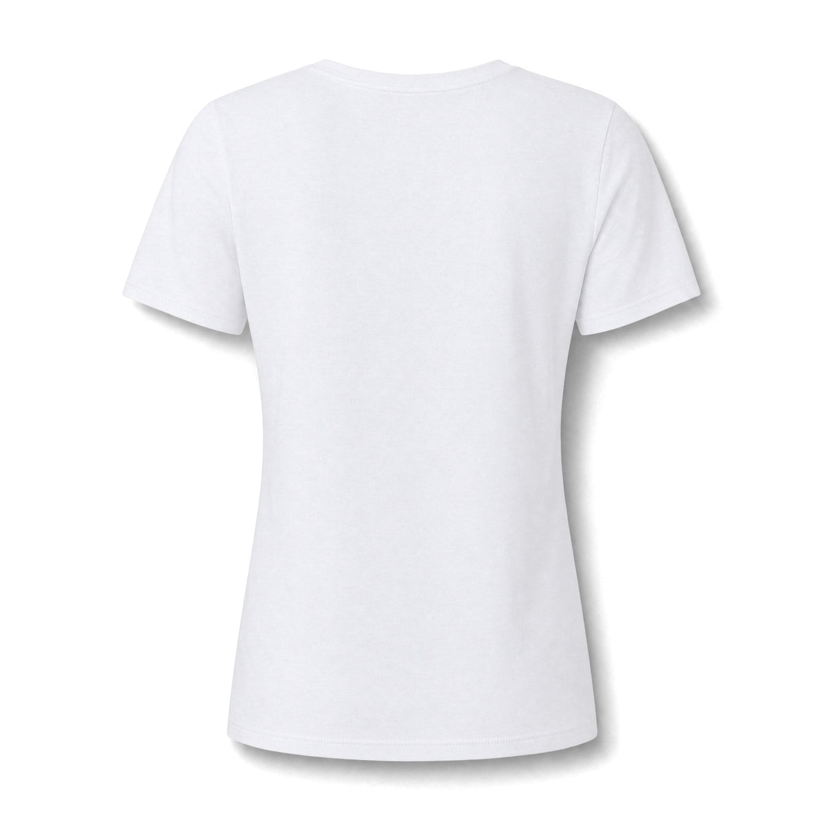 Women's V-Neck Tee — Small Chest Crest Graphic