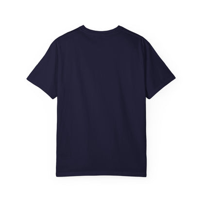 Minimal Cream T‑Shirt with Small Shield Logo — Casual Everyday Tee