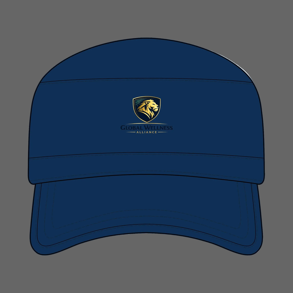 Global Wellness Corps Cap — Lion Shield Embroidered Military-Style Hat