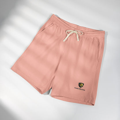 Lightweight Fleece Sweat Shorts — Garment-Dyed Casual Lounge Shorts with Small Crest Logo