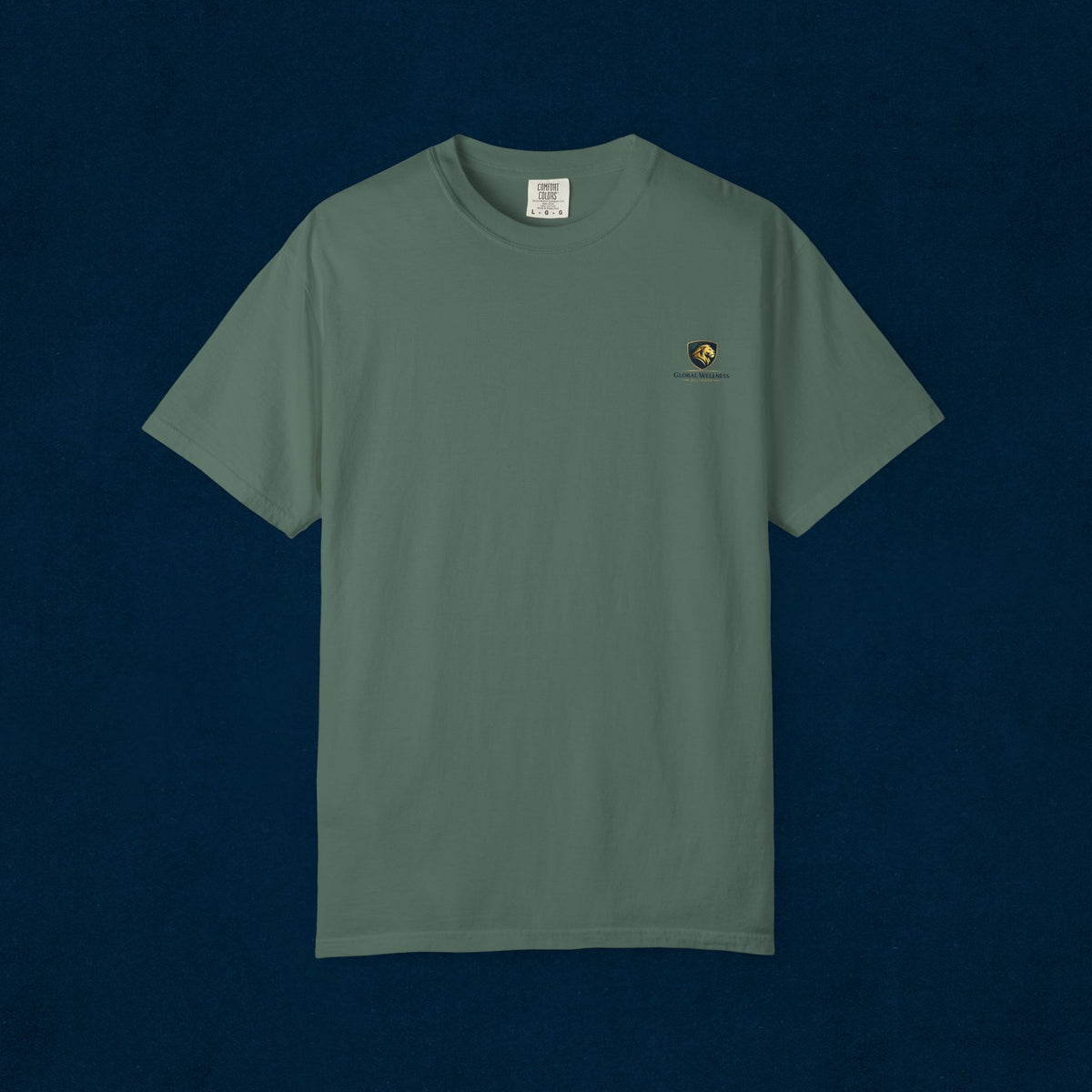 Minimal Cream T‑Shirt with Small Shield Logo — Casual Everyday Tee