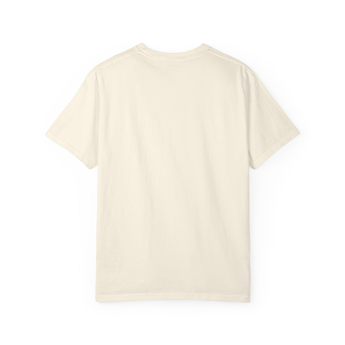 Minimal Cream T‑Shirt with Small Shield Logo — Casual Everyday Tee