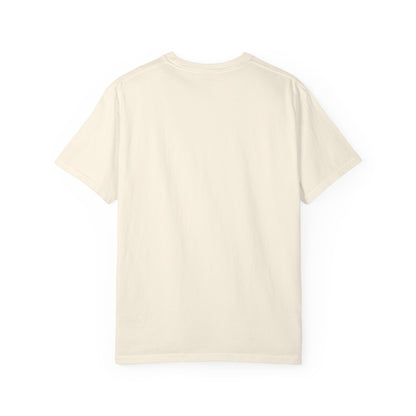 Minimal Cream T‑Shirt with Small Shield Logo — Casual Everyday Tee