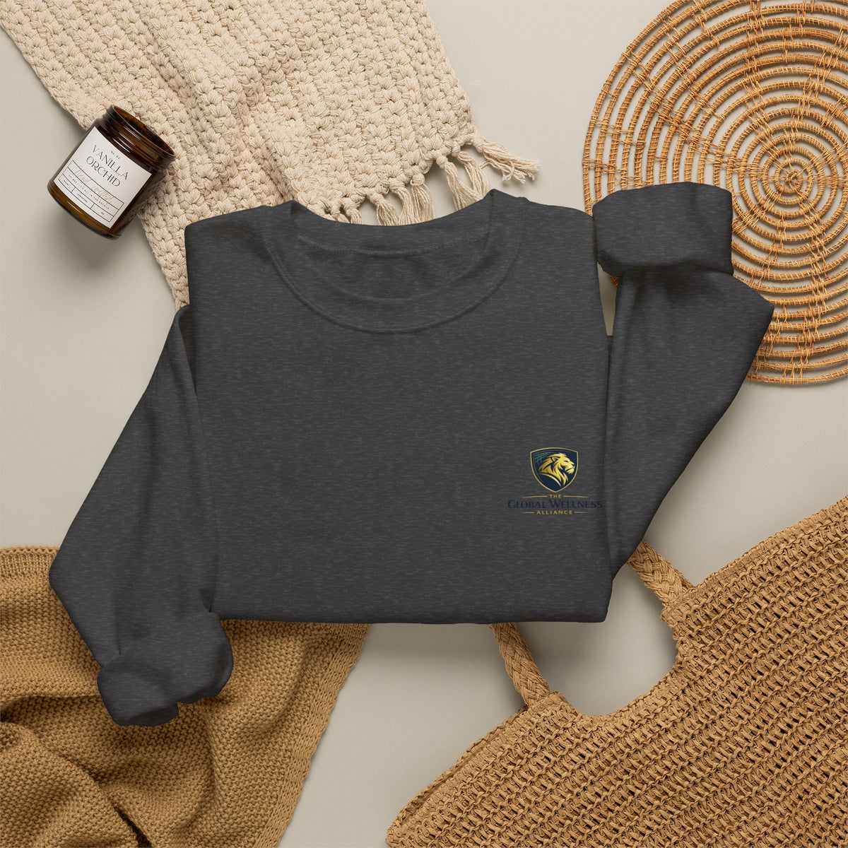 Embroidered Compass Rose Crewneck Sweatshirt