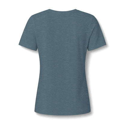 Women's V-Neck Tee — Small Chest Crest Graphic