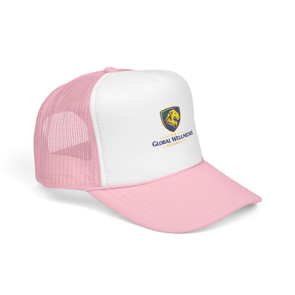 Global Wellness Alliance Trucker Hat — Embroidered Shield Logo Foam Cap